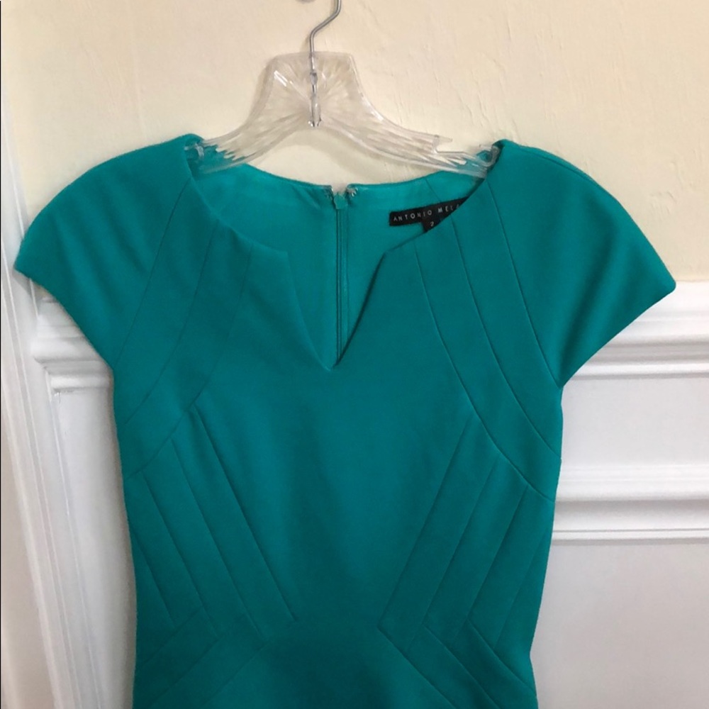 Green Antonio Melani cap sleeveless dress 2